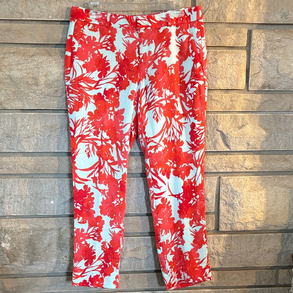 Banana Republic Red and White Avery Pant